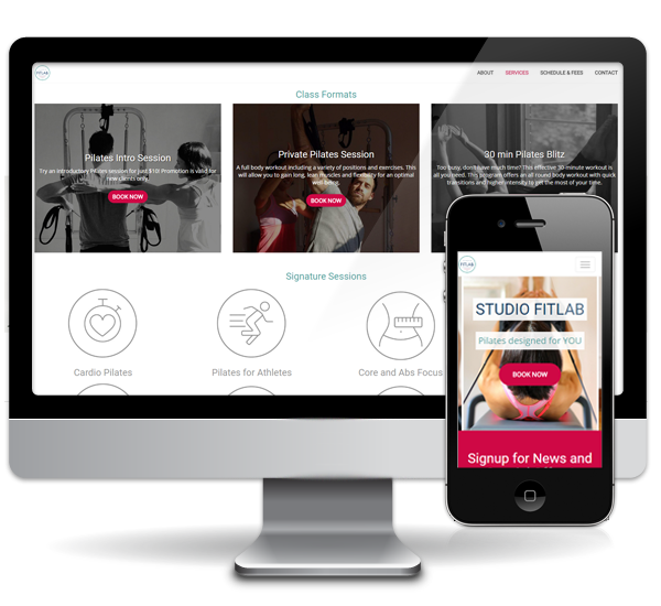 pilates studio website design